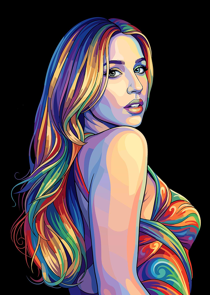 Colorful Portrait of a Tate McRae