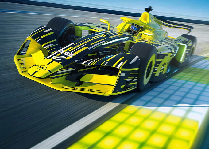 Formula E Race Car on Track