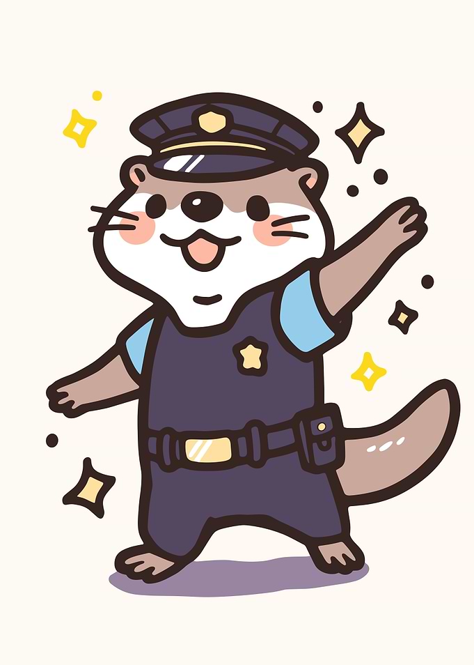 Cute Otter Police Officer