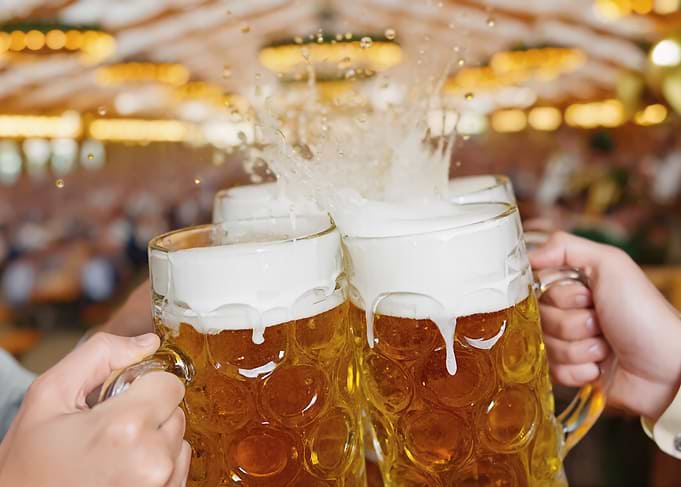 Cheers with Beer Mugs