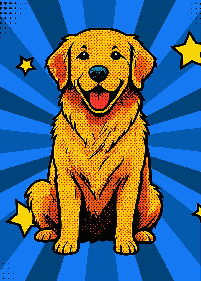 Pop Art Golden Retriever Dog