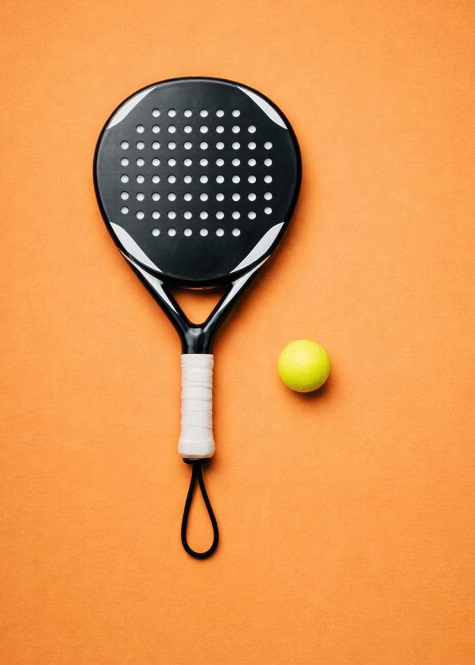 Padel Racket and Ball Modern Art
