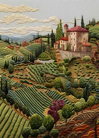 Tuscan Landscape Embroidery