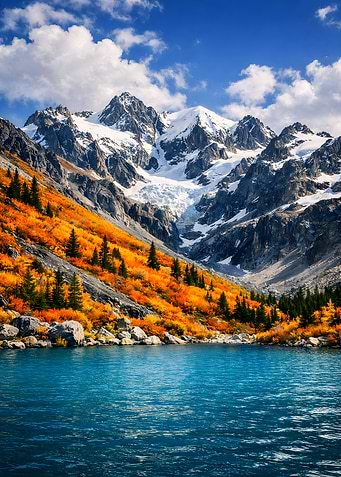 Autumn Mountain Lake Landscape