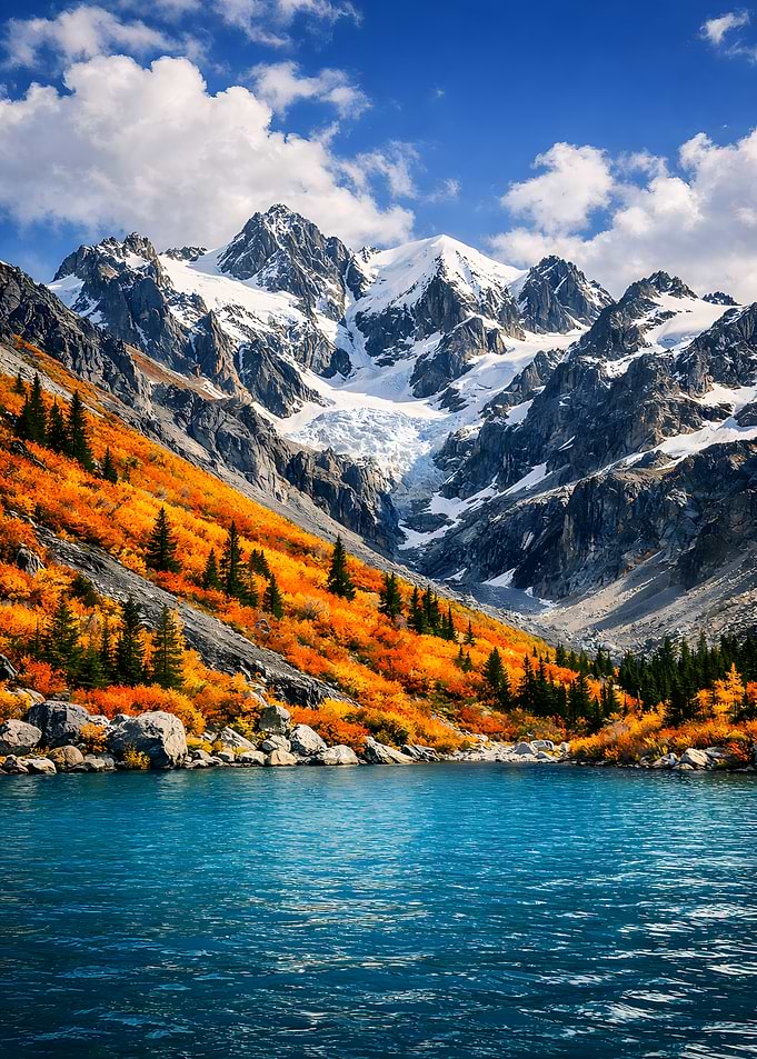 Autumn Mountain Lake Landscape