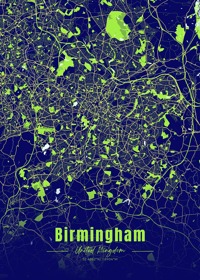 Birmingham City Map Art
