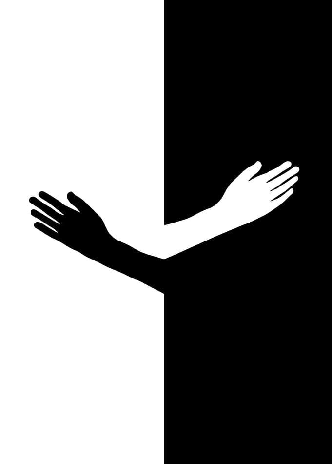 Black and White Arms Hugging