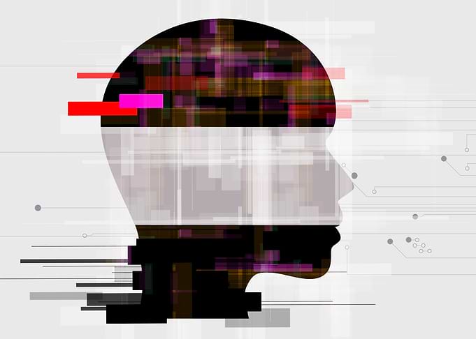Abstract Human Head Glitch Art