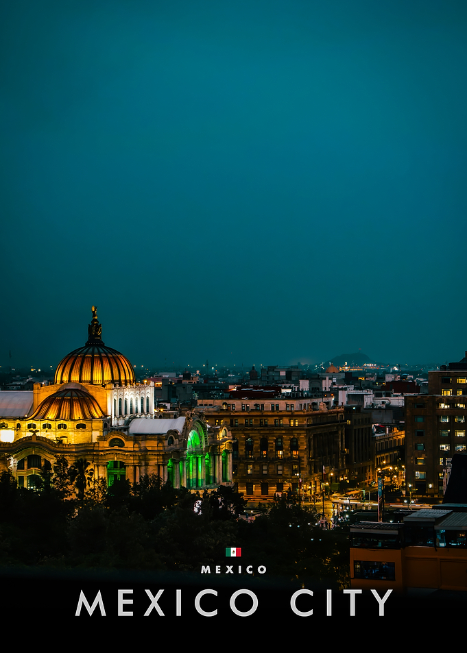 Mexico City Skyline at Dusk