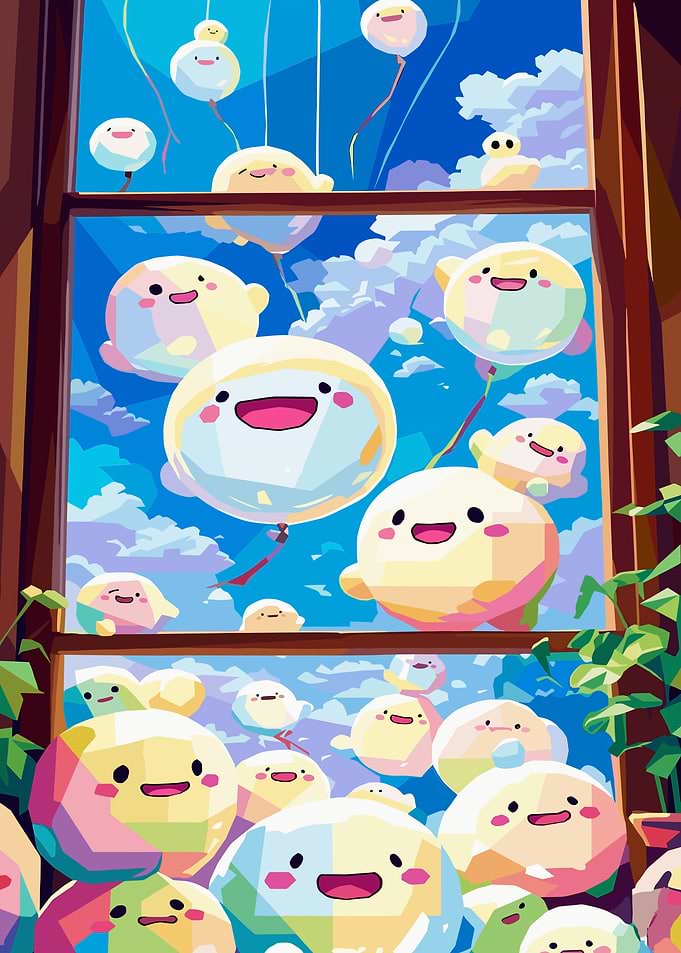 Cute Characters in a Window