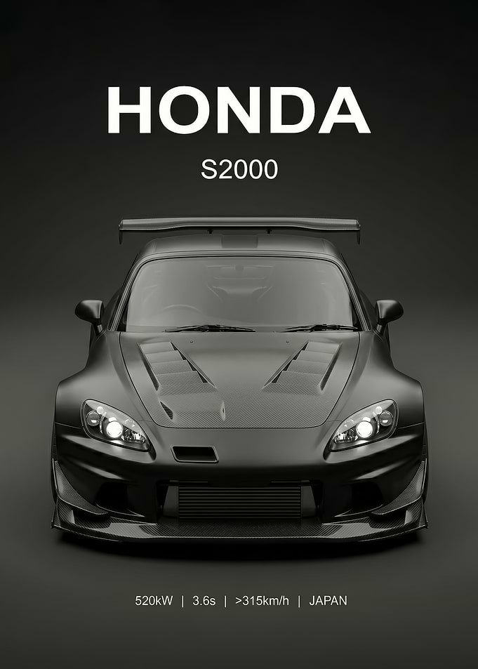 matte black Honda S2000 Sports Car