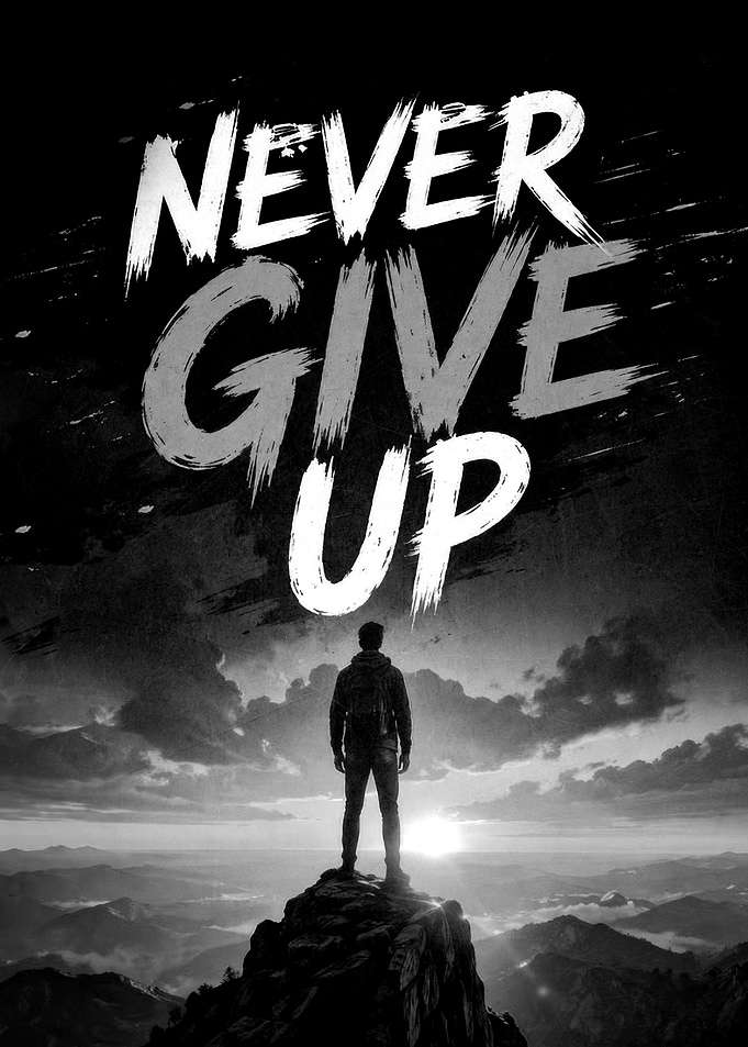 Never Give Up Motivational Poster