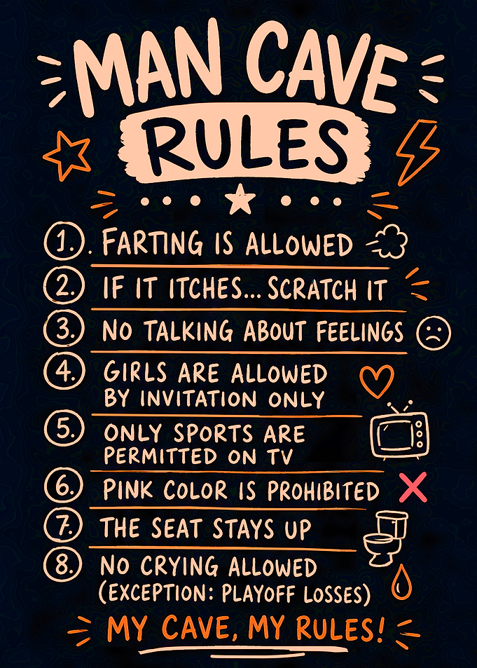 Man Cave Rules Sign