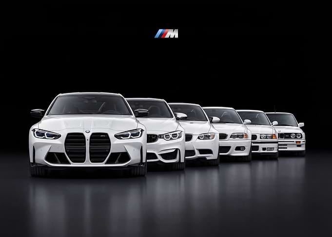 BMW M3 & M4 Generation Lineup Car Poster