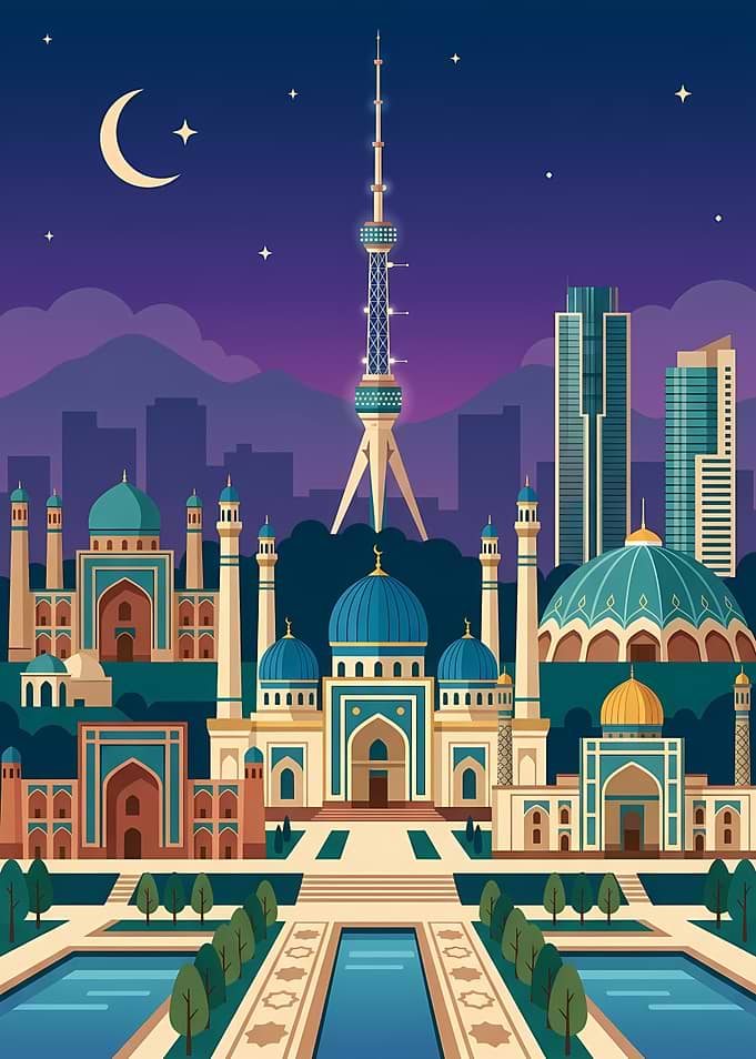 Tashkent Cityscape at Night