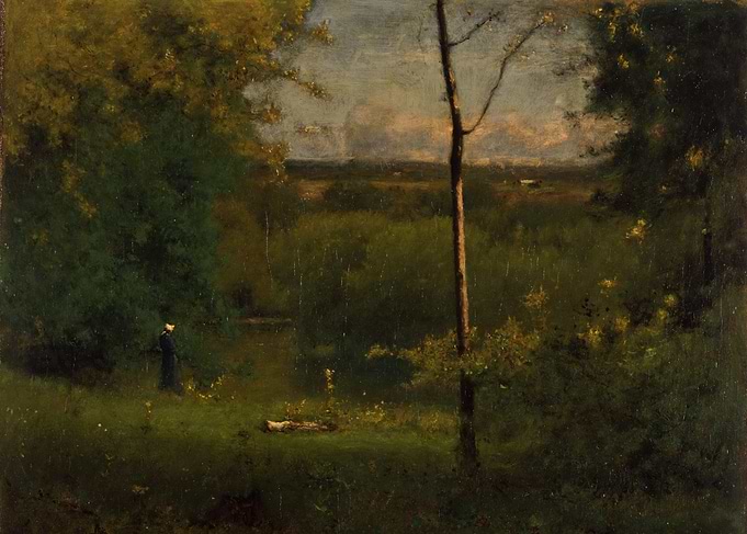 Woman in a Landscape Painting