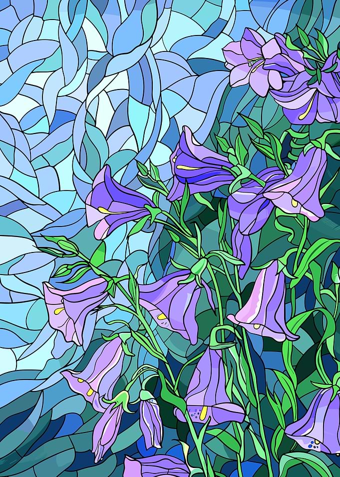Stained Glass Bluebells
