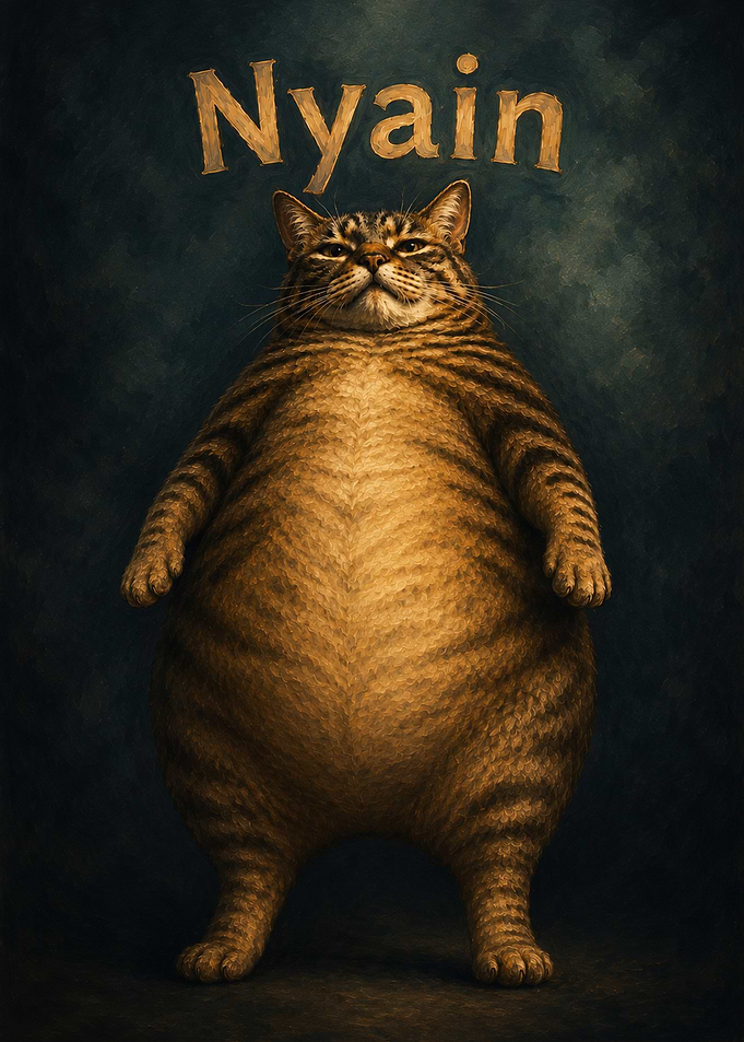 Fat Cat 'Nyain' Painting