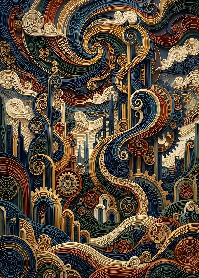 Steampunk Abstract Paper Quilling Art