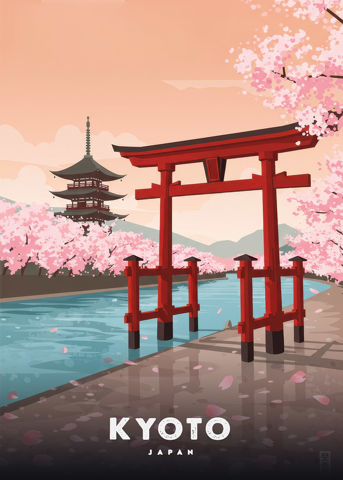 Kyoto Japan Cherry Blossom Torii Gate