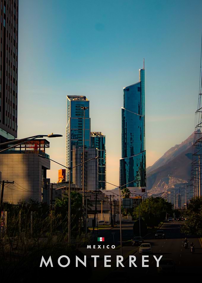 Monterrey Cityscape with Mountains