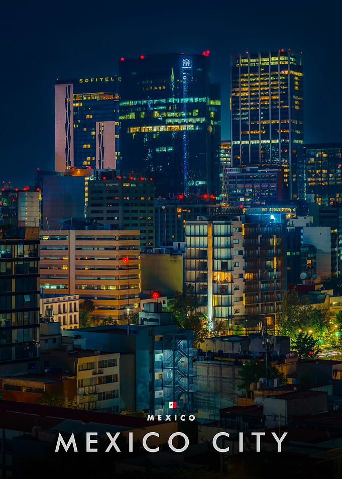 Mexico City Skyline at Night