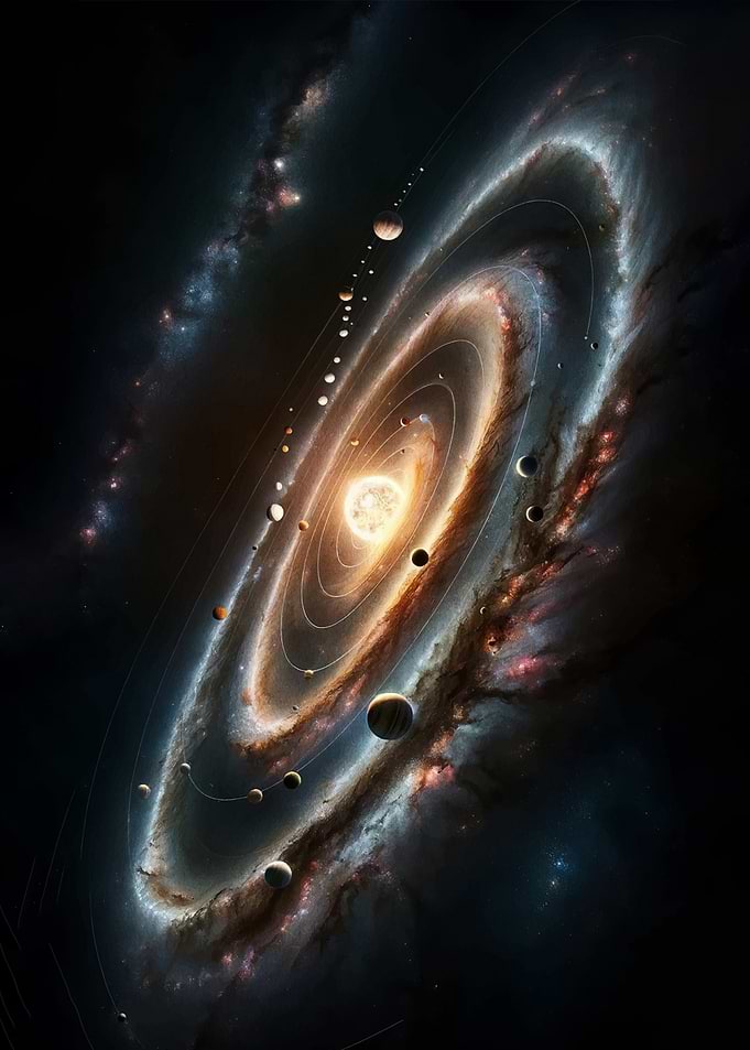Galactic Solar System with Planets