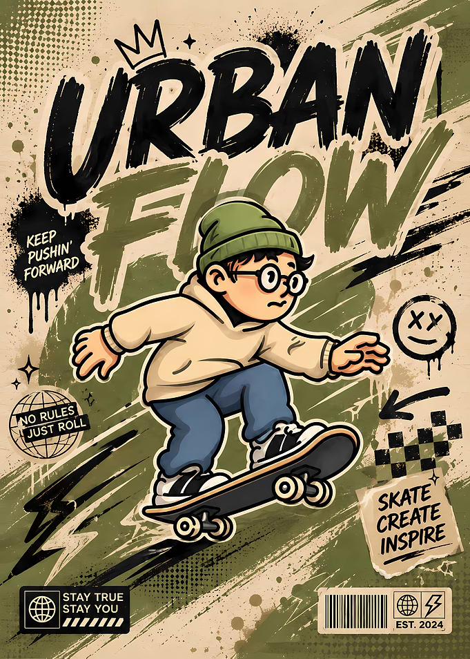 Urban Flow Skateboarder Poster