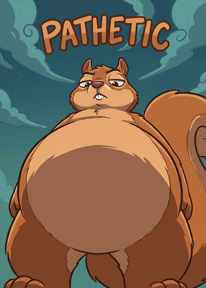 Fat Squirrel with Pathetic Text