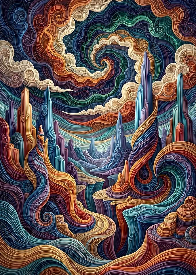 Surreal Swirling Landscape