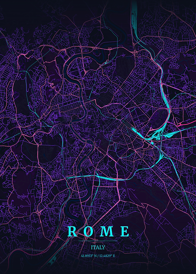 Rome City Map Art