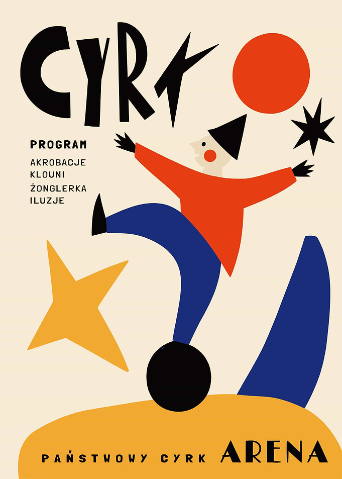 Retro Circus Poster with Acrobat