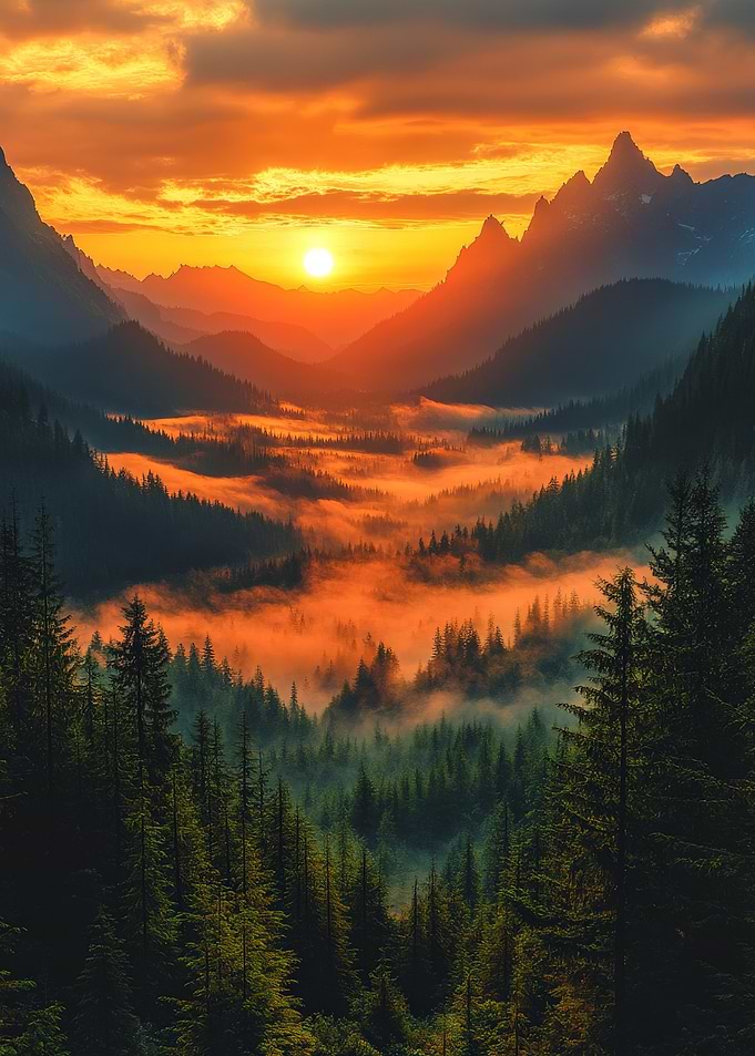 Misty Mountain Sunrise