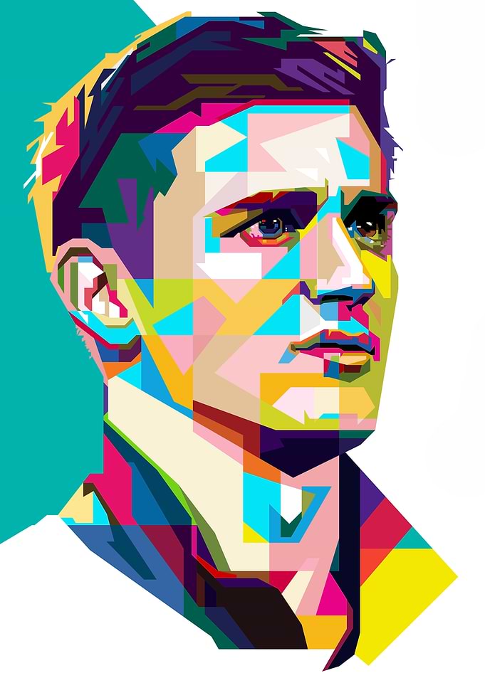 Colorful WPAP Portrait of a Man
