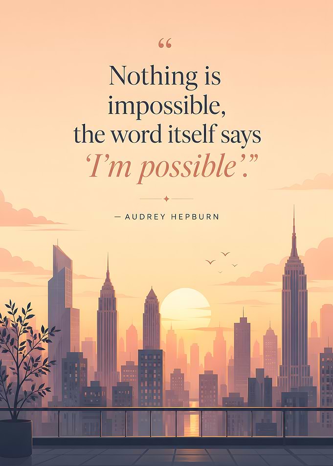 Audrey Hepburn quote about possibility