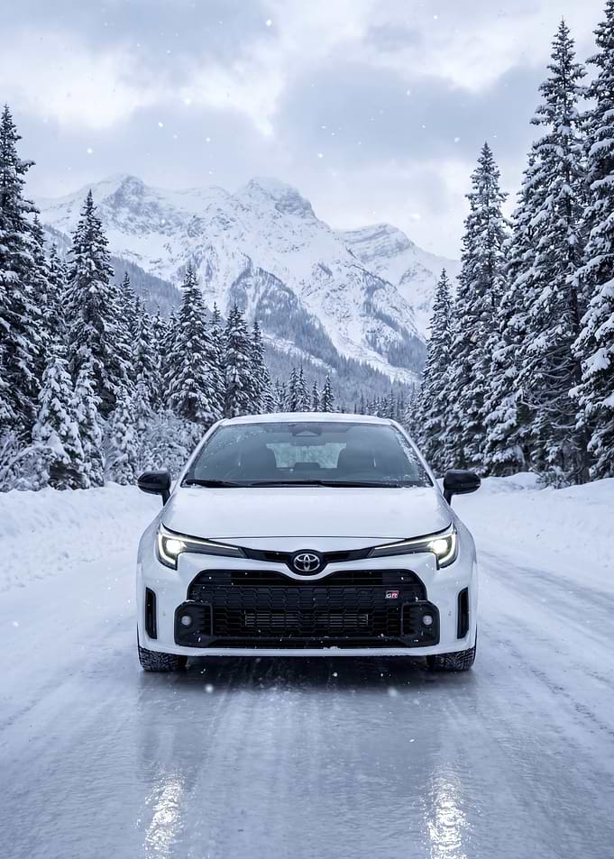 Toyota GR Corolla in Snowy Mountains