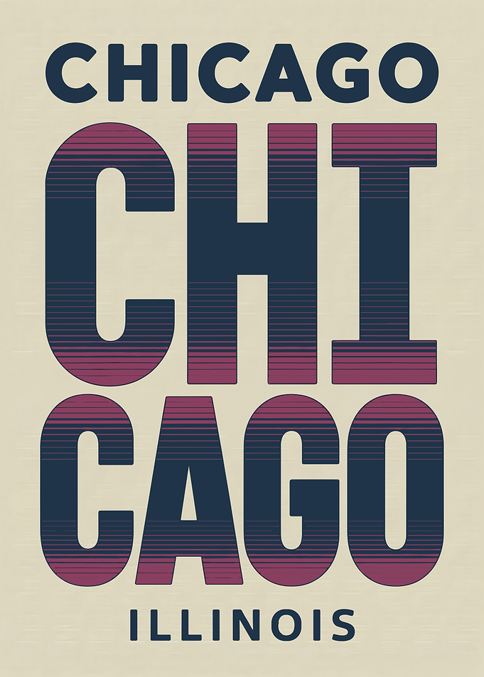 Chicago Illinois Text Art