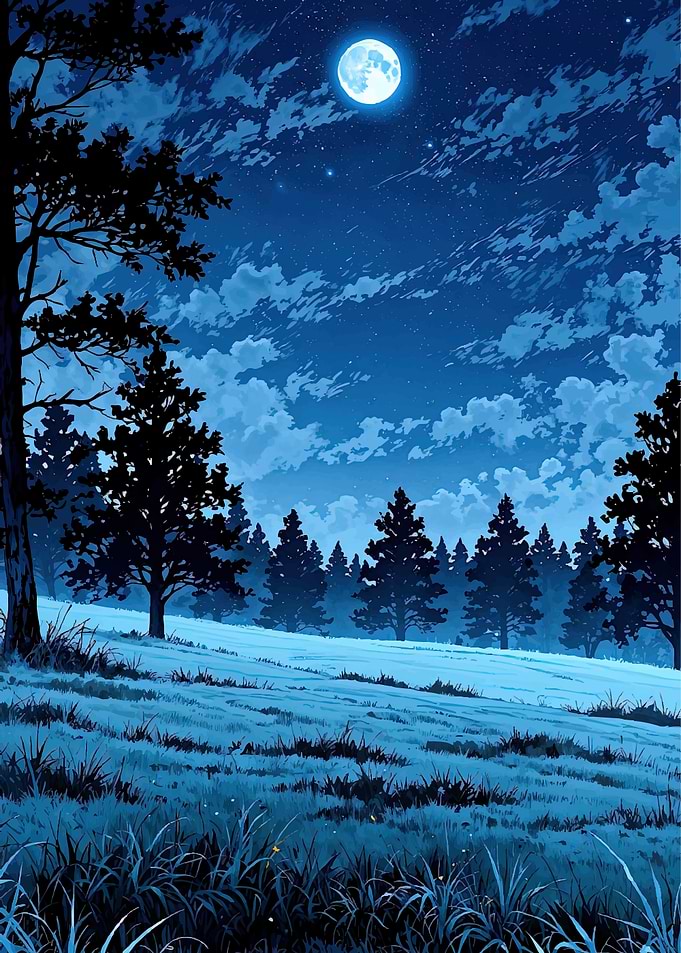 Moonlit Night Landscape