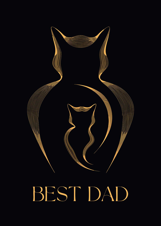 Best Dad Cat Silhouette