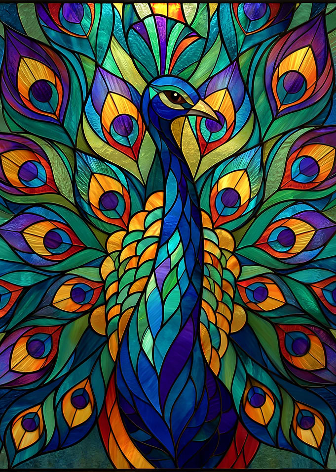 Stained Glass Peacock