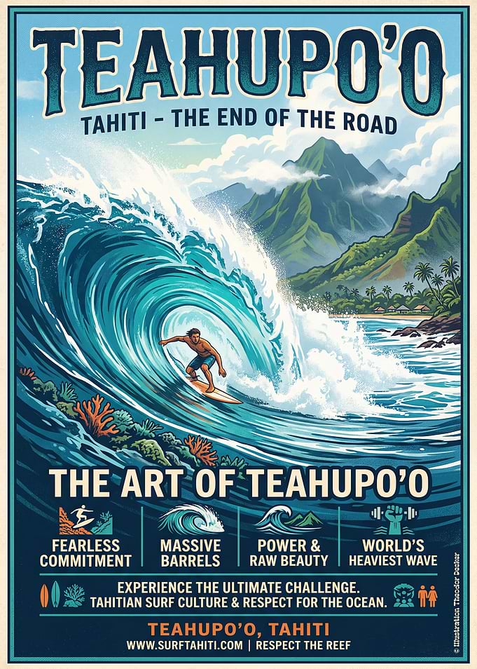 Teahupo'o Surf Poster