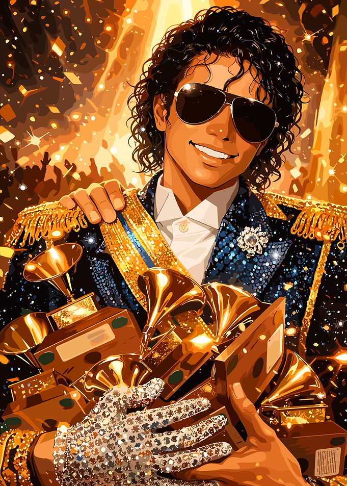 Michael Jackson with Grammy Awards