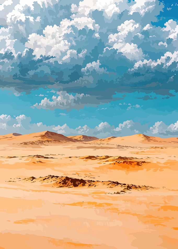 Desert Dunes Under a Cloudy Sky