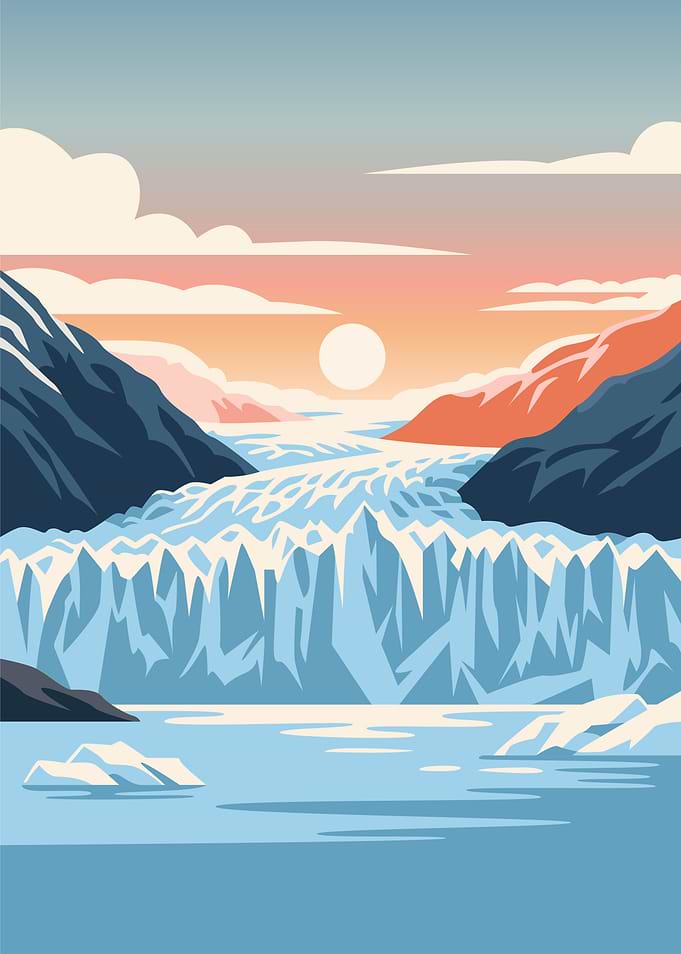 Glacier at Sunset