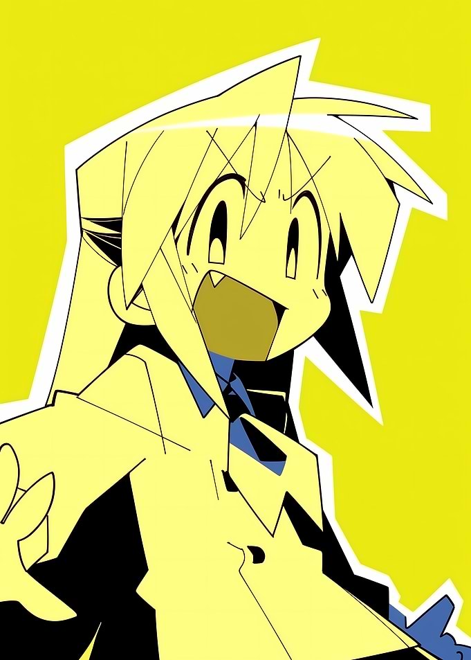 Anime Character with Yellow and Blue Outfit