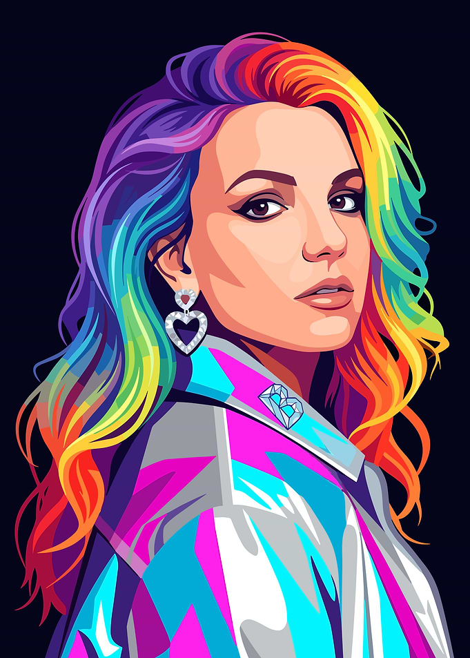 Pop Art Portrait of a Britney Spears