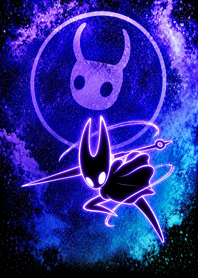 Hornet from Hollow Knight Neon Art
