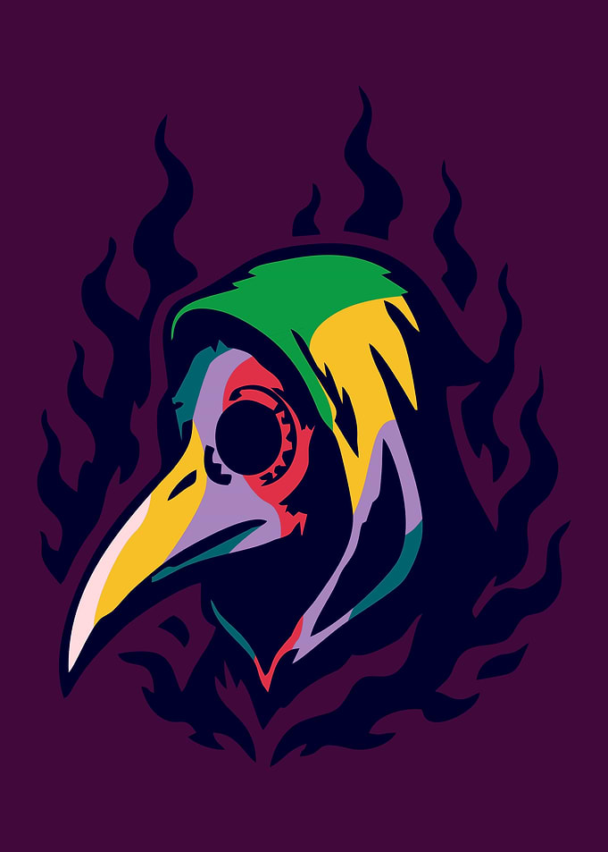 Plague Doctor with Flames