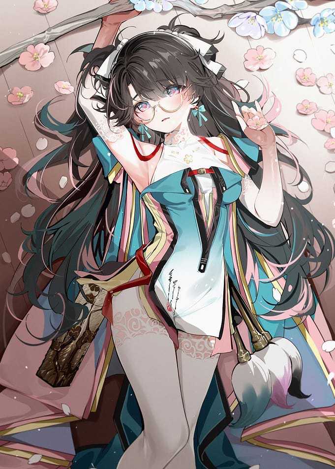 Anime Girl with Flowers and Paintbrush