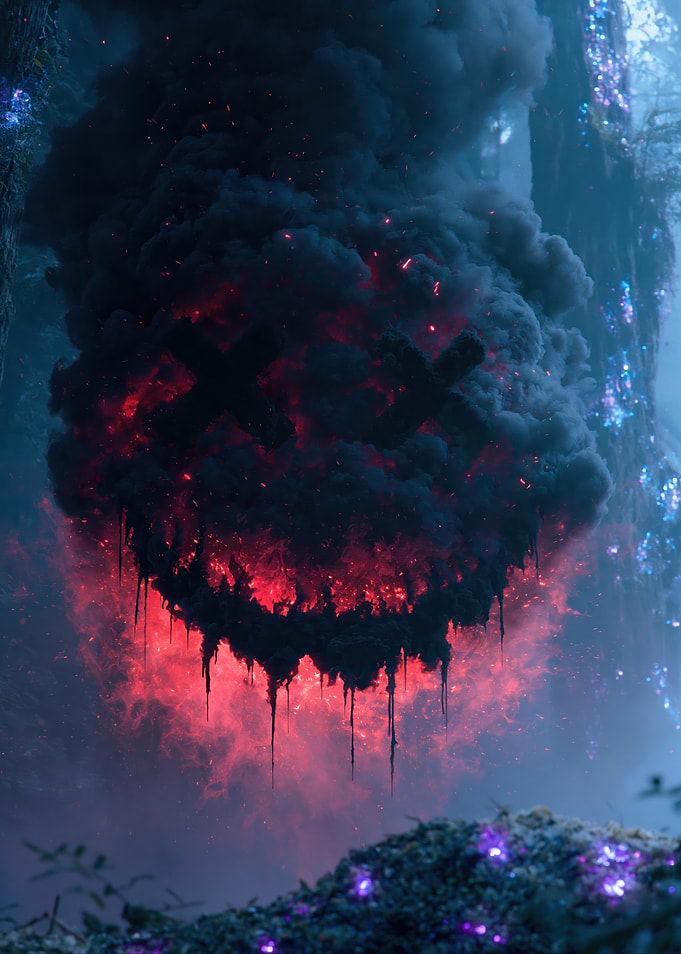 Fiery Skull Smoke Cloud
